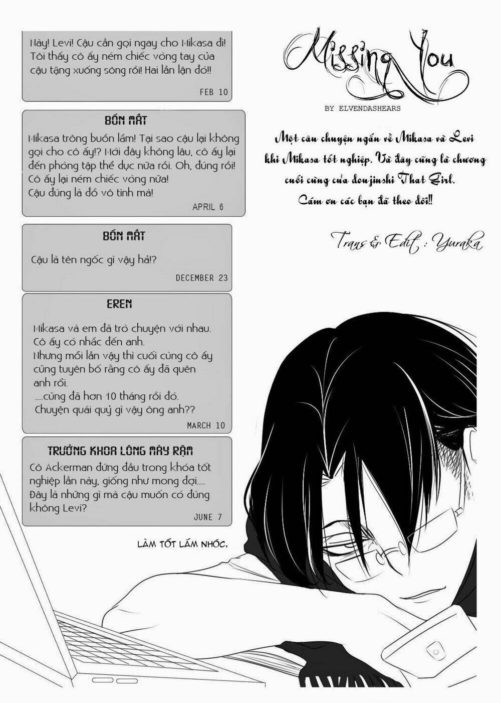 Đại Chiến Titan - Doujinshi Về Cuộc Tình Tay 4 Chapter 6 - Trang 2