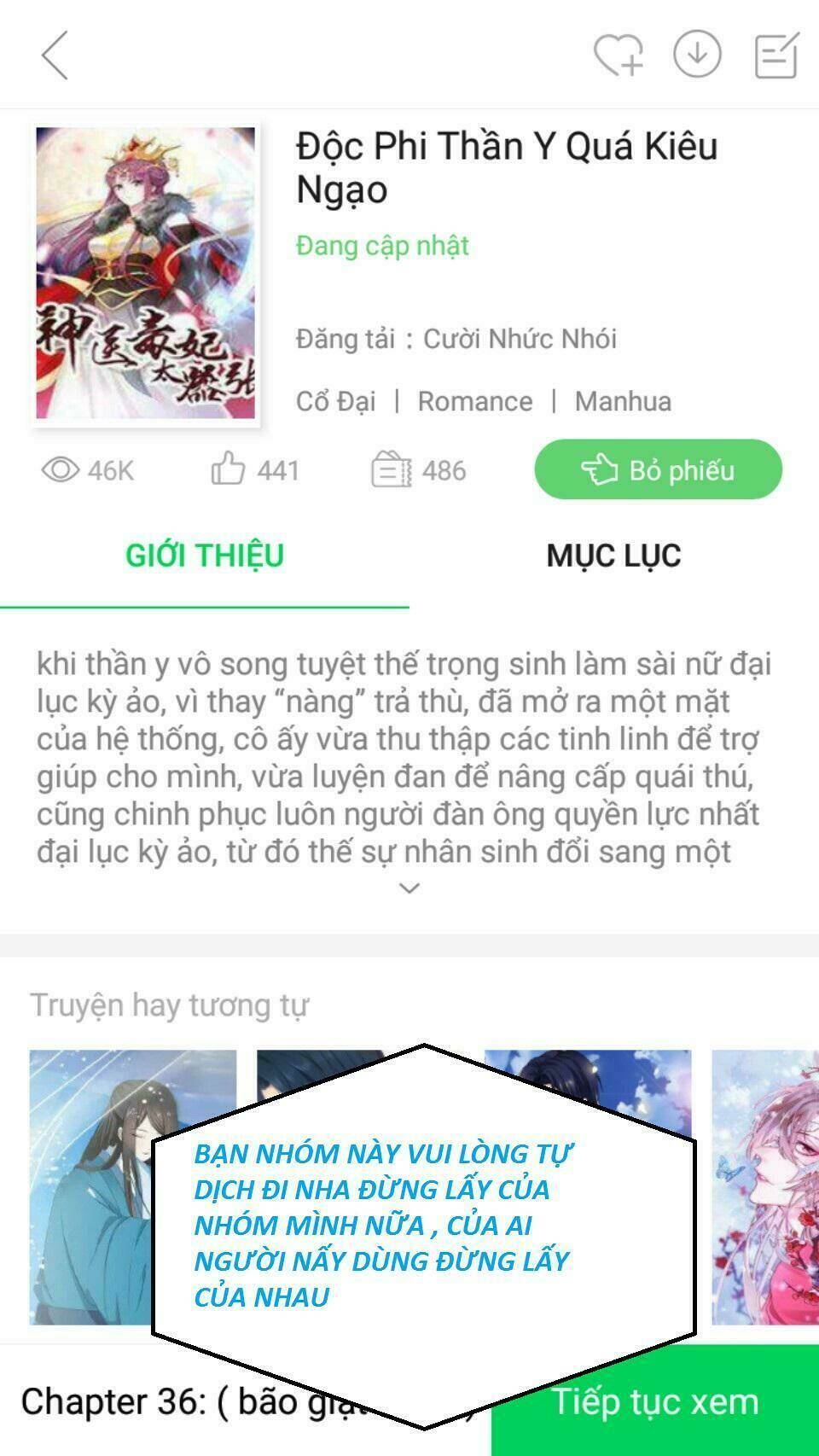 độc phi thần y quá kiêu ngạo chapter 38: ( bão 2) - Trang 2