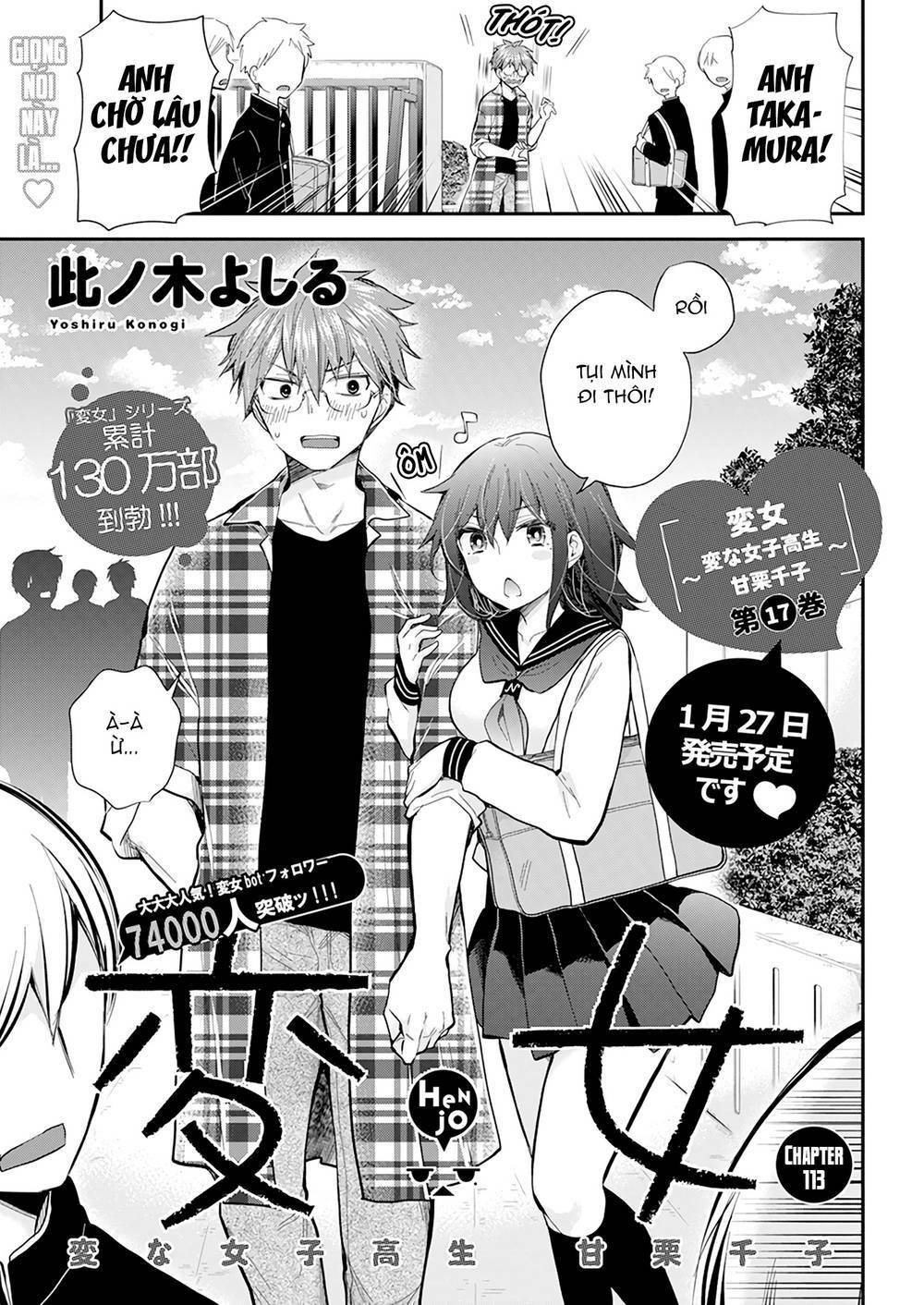 henjo - hen na joshi kousei amaguri chiko chapter 113 - Trang 2