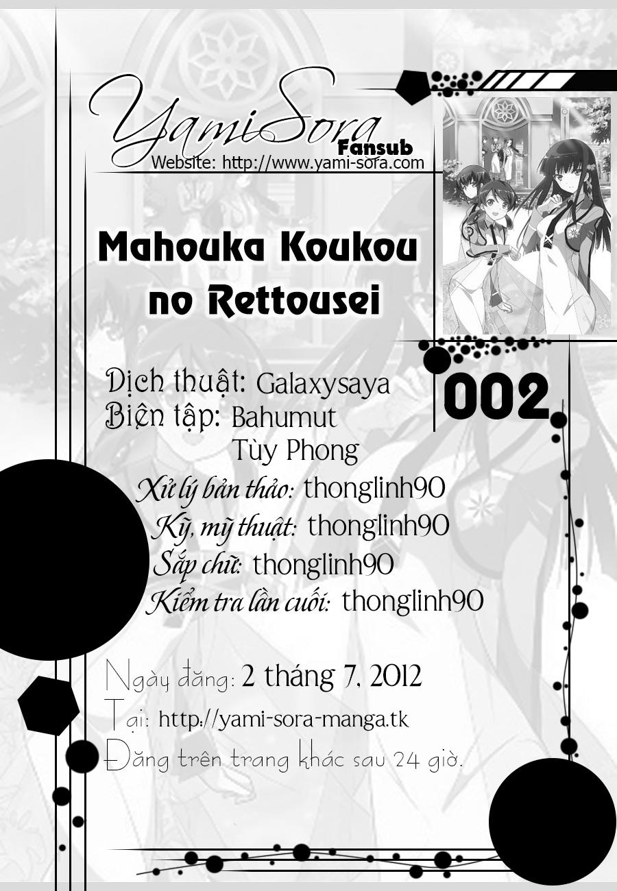 mahouka koukou no rettousei - nyuugaku hen chương 2 - Next chương 3