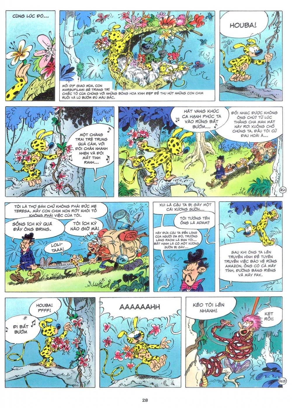 marsupilami chapter 9: - bươm bướm trên những ngọn cây - Next chapter 10: - cuộc ẩu đả ở palombia