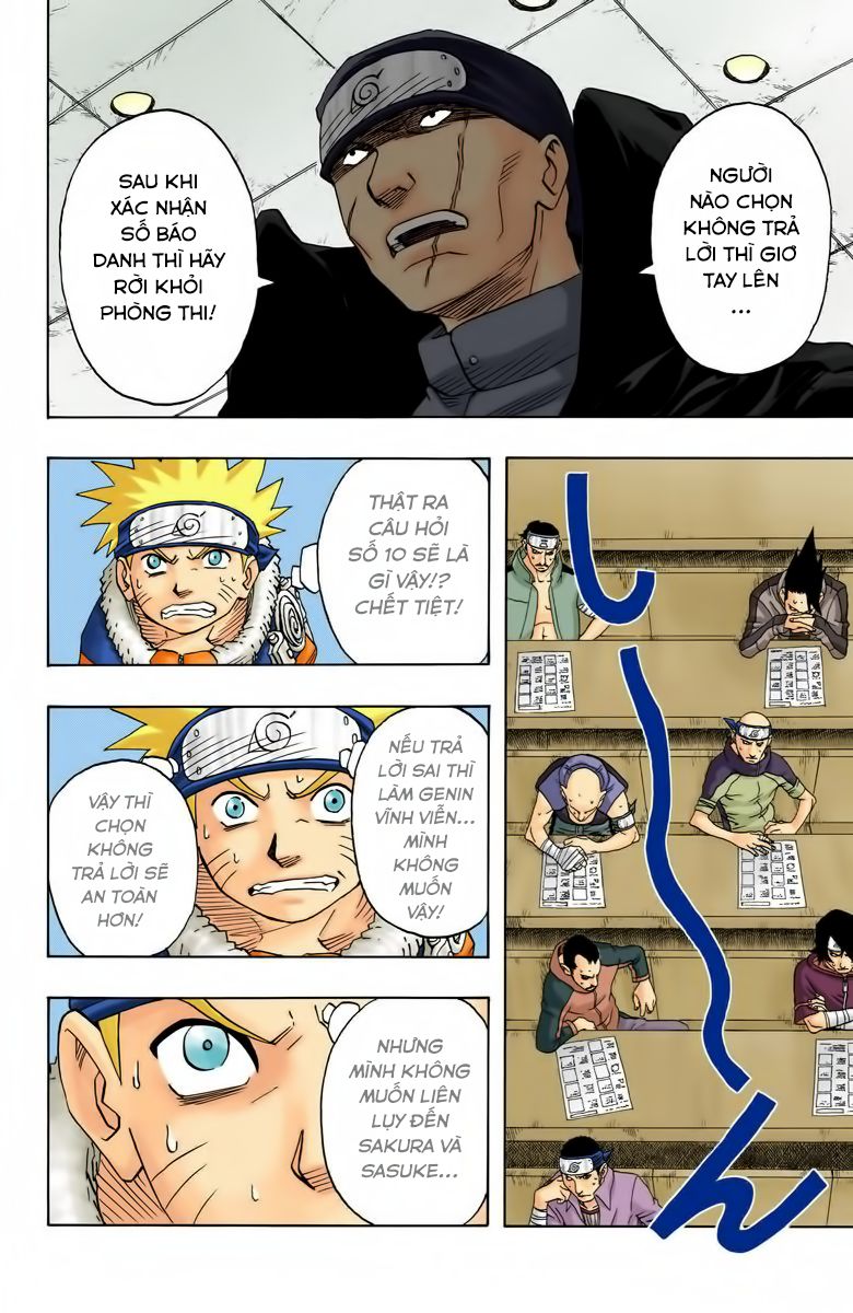 naruto full màu chapter 43: - câu hỏi thứ 10 - Next chapter 44: - mấu chốt của vòng thi