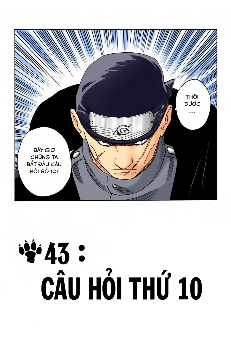 naruto full màu chapter 43: - câu hỏi thứ 10 - Next chapter 44: - mấu chốt của vòng thi