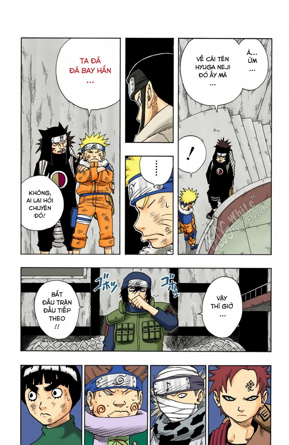 naruto full màu chapter 81: - Đối thủ của gaara - Next chapter 82: - bí mật của lee