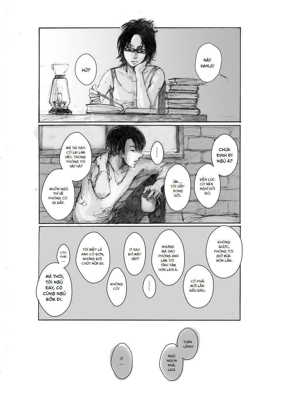 Tấn Công Người Khổng Lồ - Doujinshi LeviHan Chapter 10 - Next Chapter 11