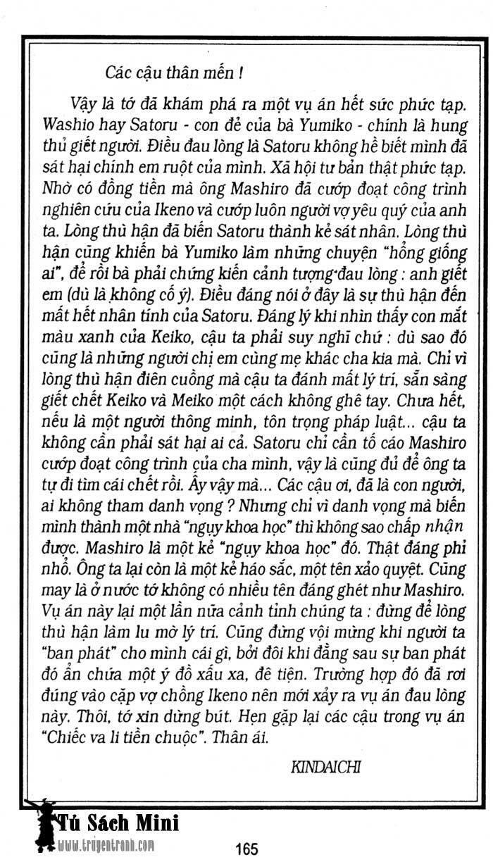 Thám Tử Kindaichi Chapter 168 - Next Chapter 169