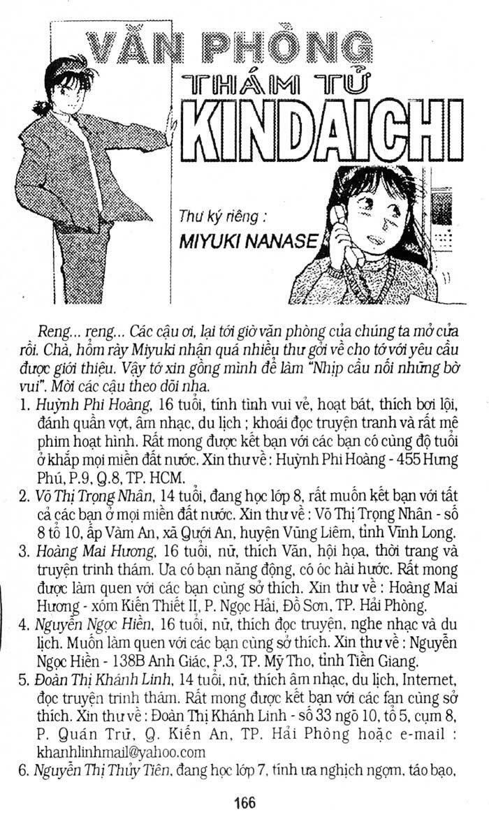 Thám Tử Kindaichi Chapter 168 - Next Chapter 169