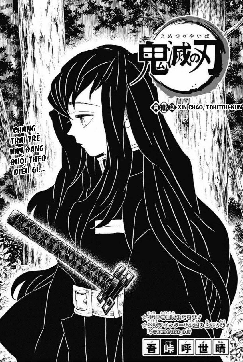 thanh gươm diệt quỷ chapter 102: xin chào, tokitou-kun - Trang 2